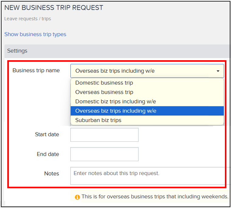 Make business trip requests – Workcloudヘルプセンター