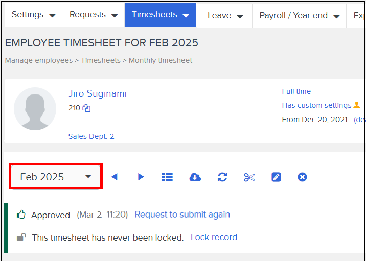 Correct an approved timesheet – Workcloudヘルプセンター