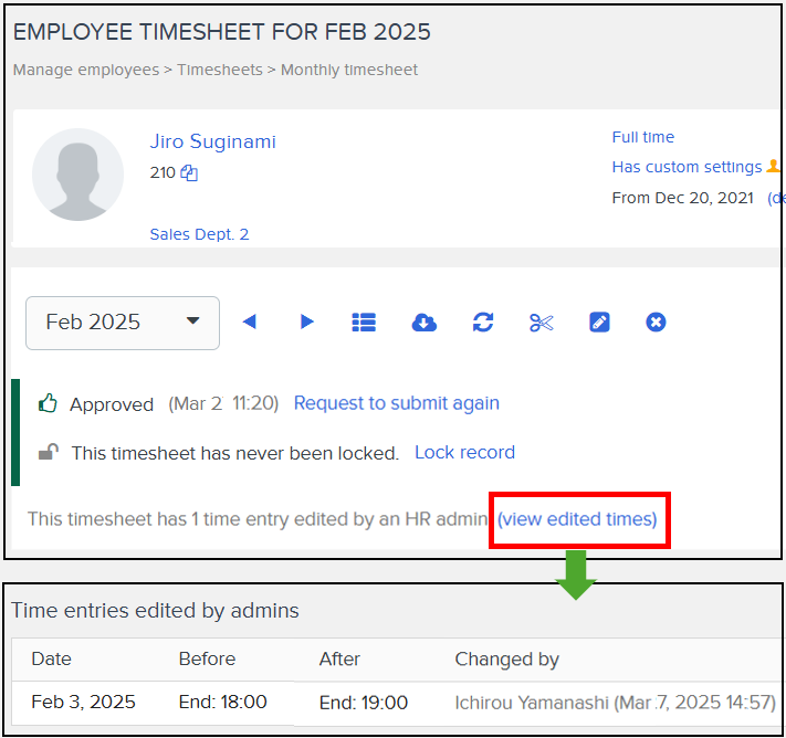 Correct an approved timesheet – Workcloudヘルプセンター